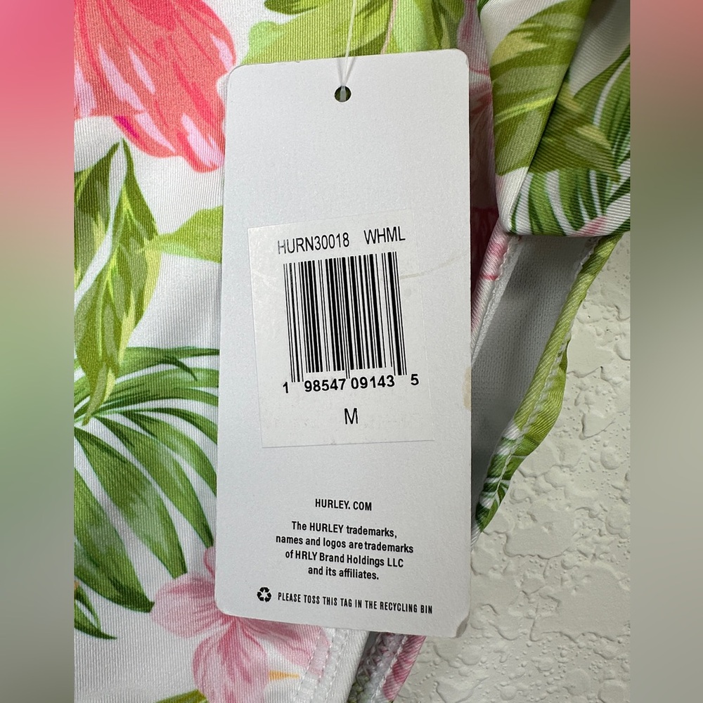 HURLEY Women’s Surf Floral With Zipper Swimsuit Size M - Picture 9 of 9